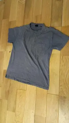 【美品】SOUTH　FIELD　グレー クルーネック Tシャツ 　ポケット付き