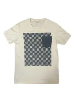 coach ブルー　ホワイト　チェック　Tシャツ　実寸M～L