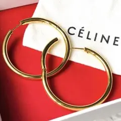 美品 CELINE セリーヌ ピアス ゴールド サークル フープ フィービー期