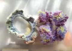ハンドメイドかぎ編み MIXカラー シュシュセット
