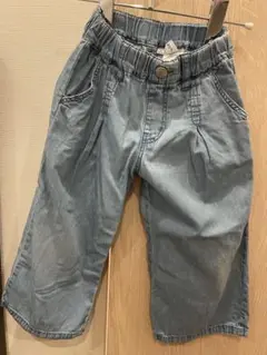 セラフ　100cm ライトブルー　デニム　タックワイドパンツ
