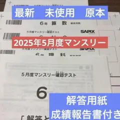 最新！原本！新品未使用！2025年5月度マンスリー確認テスト　6年サピックス