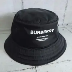 【良品】 BURBERRY バケットハット Sサイズ ブラック ユニセックス