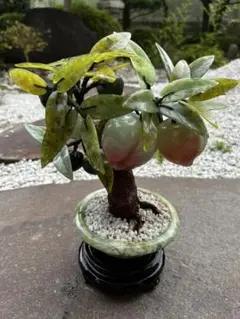 インテリア翡翠長寿桃木　天然石で作られた　45cm✖️40cm インテリア翡翠長寿桃木 天然石で作られた 45cm✖️40cm