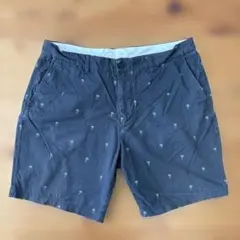 H&M ダークグレー パームツリー刺繍ショートパンツ EUR 36