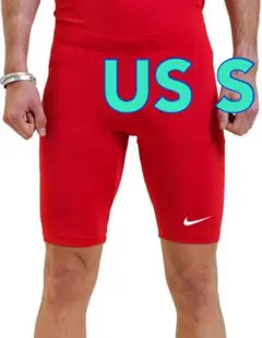 【未使用】NIKE ハーフタイツ ランニングタイツ レッド US S