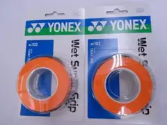ヨネックス　ウェットスーパーグリップ AC102［3本入］オレンジ×2個／〠m