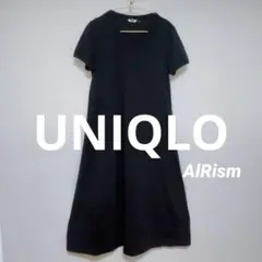 UNIQLO AlRism Aラインワンピース ブラック