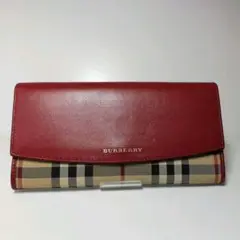 BURBERRY バーバリー レッド ボルドー系 ノバチェック 長財布