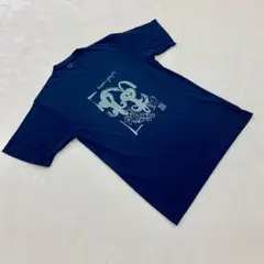 モンベル Tシャツ 半袖 ネイビー プリント クルーネック XS プリント ロゴ