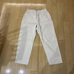 ホワイト ワイドパンツ ウエストゴム　GU