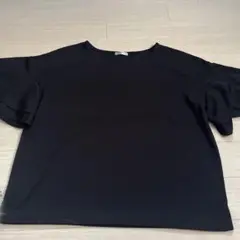 黒 フレア袖 半袖Tシャツ Mサイズ