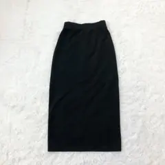 美品　Discoat リップルナロースカート　バックスリット　ウエストゴム黒