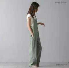 .works サロペット ライトグリーン M