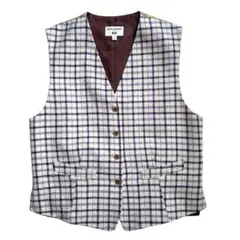 美品 ユニクロ×イネス INES ツイードベスト チェック