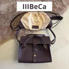 《美品》トライベッカ　ダークパープル レザー ショルダーバッグ