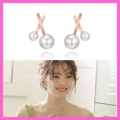 E226 韓国ドラマわかっていても ピンクゴールドパール ピアス ハンソヒ ナビ