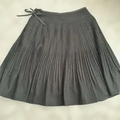 プリーツスカート ひざ丈 黒 36サイズ