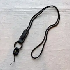 【✨特価✨】ネックストラップ　本革　ブラック　社員証　スマホ　ストラップ
