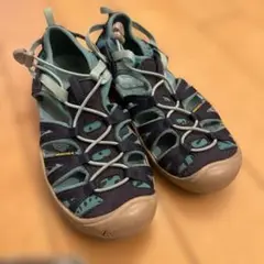 KEEN キッズサンダル ネイビー/グリーン　22