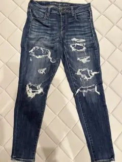 AMERICAN EAGLE ダメージスキニー ブルー