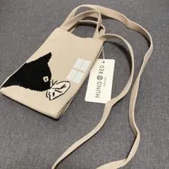 【新品・送料無料・即購入OK】HUNDRED ニットショルダーバッグ／黒猫