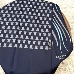 ✨希少✨新品未使用品✨LANVIN ランバン スカーフ ネイビー 総柄 シルク