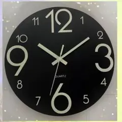 壁掛け時計 蓄光シンプルデザイン　文字大 夜光