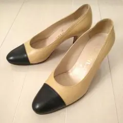 良品❤CHANEL【シャネル】定番 バイカラー パンプス 22.5-23㎝