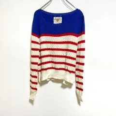 MUVEIL サイズ38 トリコロールカラー ニット ウール