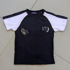 Bud in Bud 黒色 白色 和柄 龍 虎 Tシャツ 120サイズ