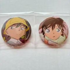 コナンプラザ　缶バッジH 工藤新一　毛利蘭