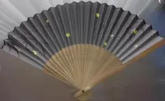 新品ケース入り【扇子 　黒　扇骨木製　】