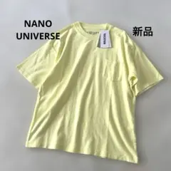 新品✨ナノユニバース メンズ タック ボーダー ポケット Tシャツ イエロー S