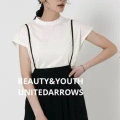 BEAUTY&YOUTH クルーネック フレンチスリーブカットソー オフホワイト