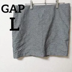 GAP ギャップ タイトスカート 幾何学柄 モノトーン US10 L相当 裏地