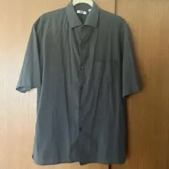 UNIQLO U 半袖 オープンカラーシャツ L ダークグレー ユニクロユー
