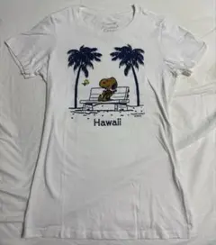ハワイ限定　日焼けスヌーピー ウクレレ　半袖tシャツ 白　sサイズ　hawaii