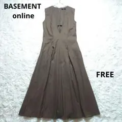 ベースメントオンライン　Vネック　ジャンパースカート　ブラウン