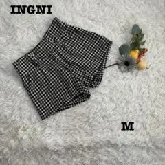 美品❤️INGNI/レディースショートパンツ/黒/ちどり柄/M