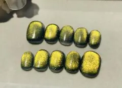 マグネットネイル（青×ゴールド） 10個セット