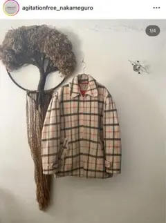 【vintage・美品】チェックフリースジャケット