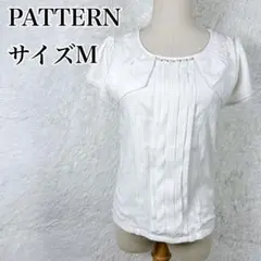 【人気】パターン レース シフォン 半袖Tシャツ/カットソー ホワイト サイズM