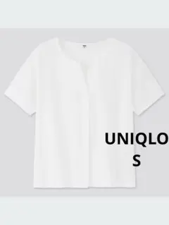 UNIQLO ユニクロ　美品マーセライズコットンキーネックT半袖）S 白ホワイト