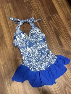 2着セット!!新品!ブルーフリルワンピース水着M