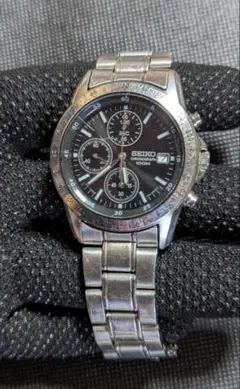 SEIKO クロノグラフ 腕時計 100m防水　電池新品稼働良好　人気商品