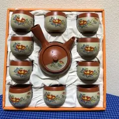 未使用　レトロ　急須　湯呑み　南国風　セット
