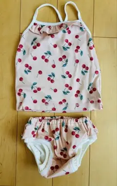 さくらんぼ柄 ベビー水着セット　70