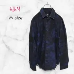 H&M シャツ タイダイ柄 ブラック パープル Mサイズ カジュアル 送料無料
