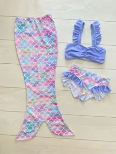 【SALE】110cm キッズ 水着 マーメイド ビキニ 3点セット